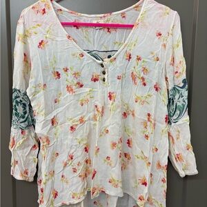 O’Neill Floral and Wave Viscose Lightweight Boho Style Top M